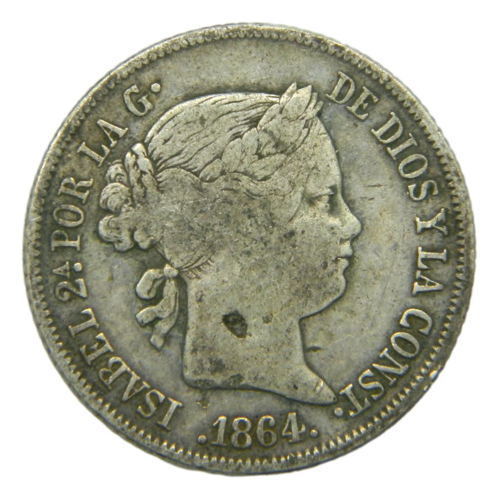 1864 - ISABEL II - 40 CENTIMOS DE ESCUDO - MADRID