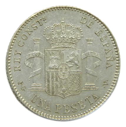 1896 - ALFONSO XIII - 1 PESETA - PLATA - PGV