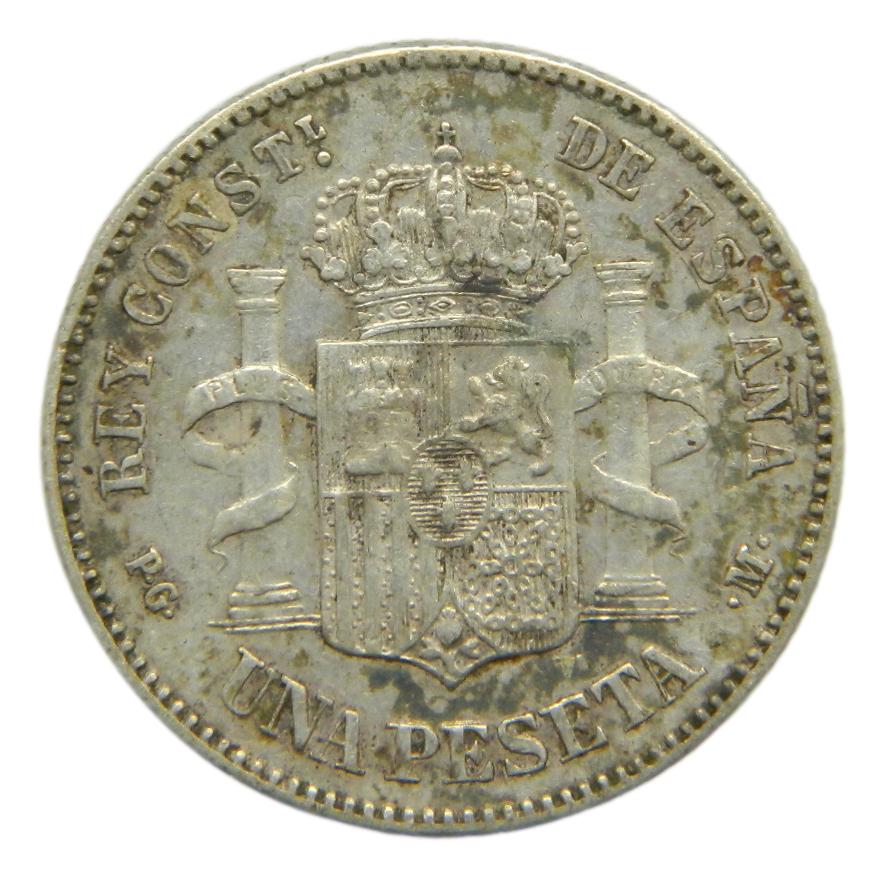 1891 *91 - ALFONSO XIII - 1 PESETA - PGM