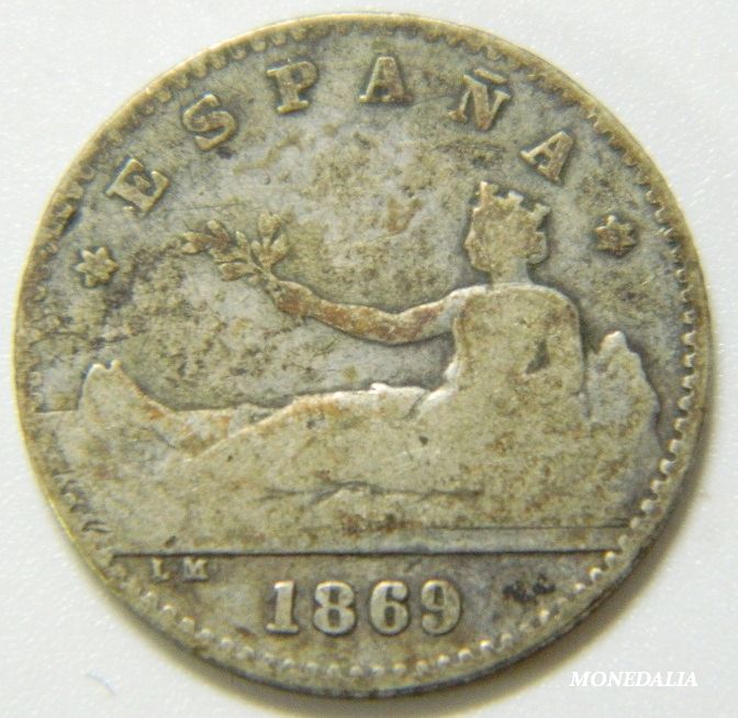 1869 - GOBIERNO PROVISIONAL - 50 CENTIMOS