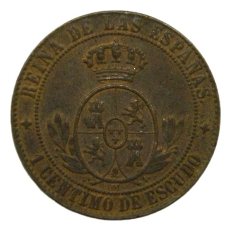 1867 OM - ISABEL II - 1 CENTIMO DE ESCUDO - JUBIA