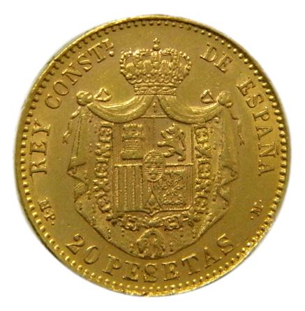 1890 *18-90 - ALFONSO XIII - 20 PESETAS - MADRID