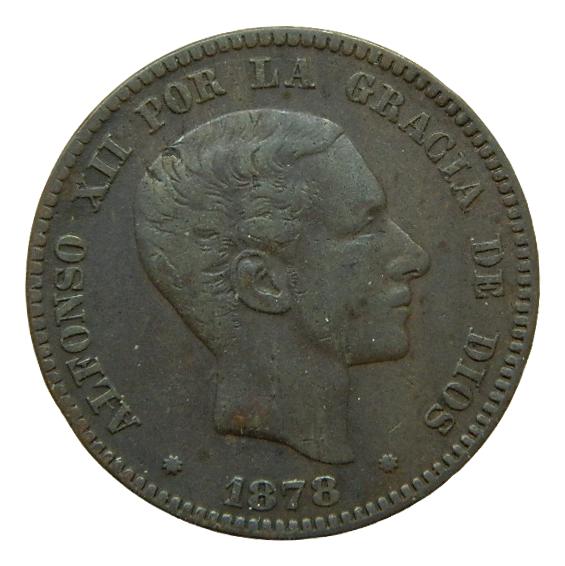 1878 - ALFONSO XII - 10 CENTIMOS - OM - COBRE