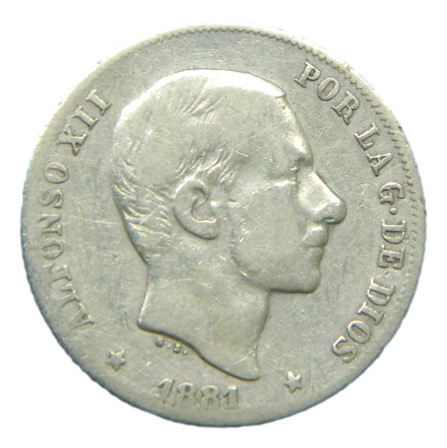 1881 - ALFONSO XII - 20 CENTAVOS DE PESO - MANILA 