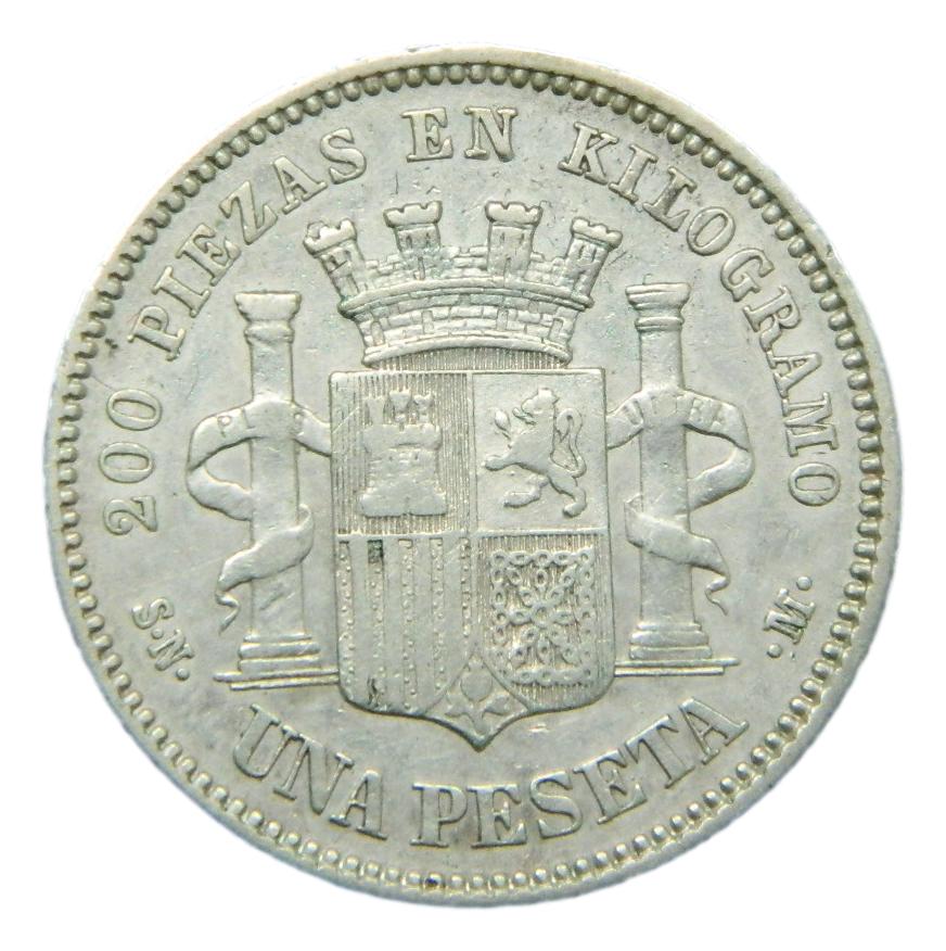 1870 *18-70- GOBIERNO PROVISIONAL - 1 PESETA - SNM - PLATA