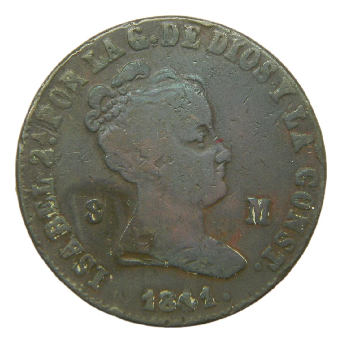 1841 J - ISABEL II - 8 MARAVEDIS - JUBIA