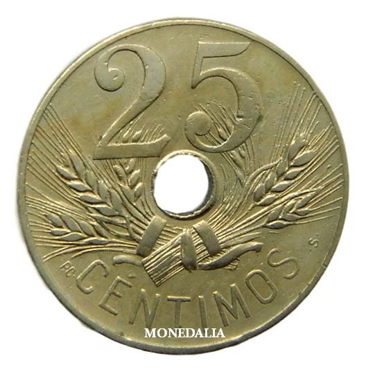 1927 - ESPAÑA - 25 CENTIMOS - BC