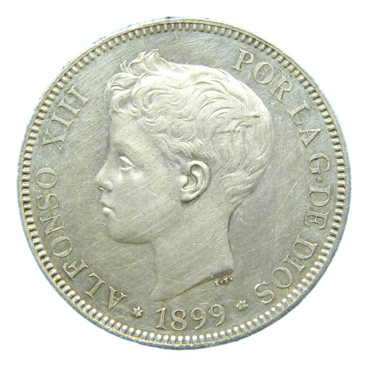 1899 - ALFONSO XIII - 5 PESETAS - SGV - PLATA