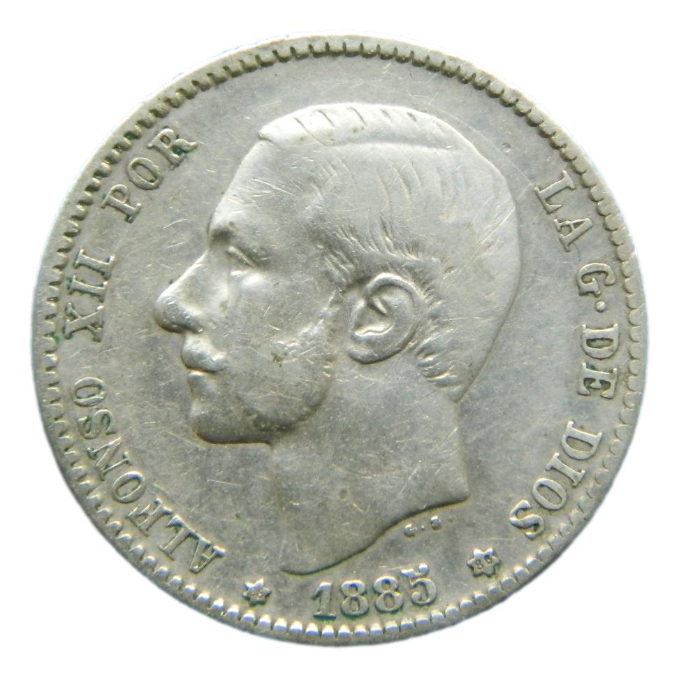 1885 - ALFONSO XII - 1 PESETA - *18-86 - MSM