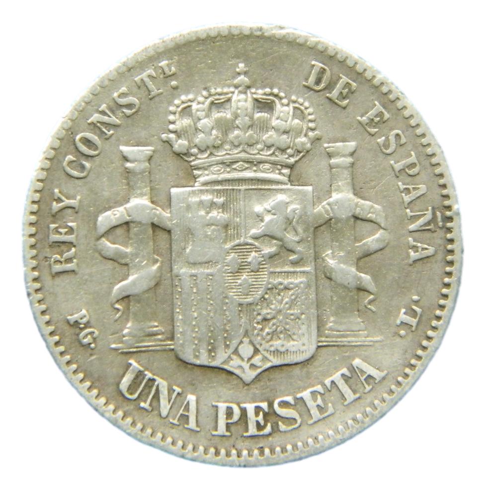 1893 *18-93 - ALFONSO XIII - 1 PESETA - PGL