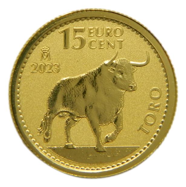 2023 - ESPAÑA - 15 CENT - TORO - 1/10 ONZA ORO