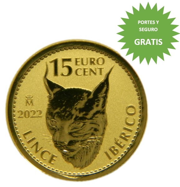 2022 - ESPAÑA - 15 EURO CENT - 1/10 ORO - LINCE IBERICO