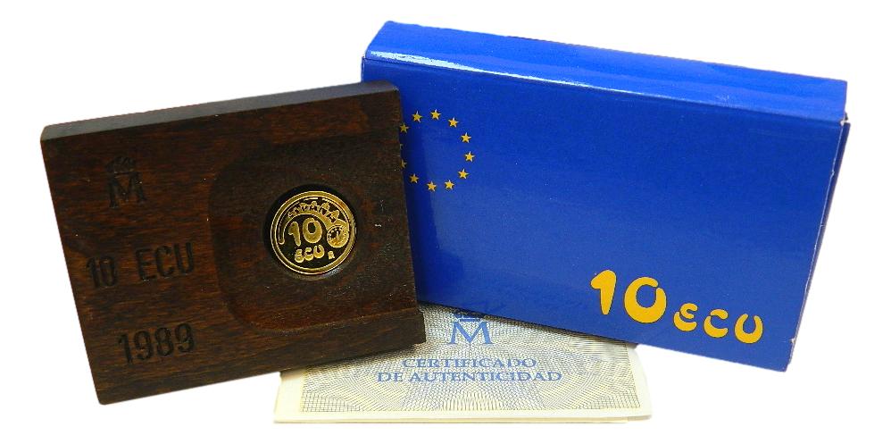 1989 - ESPAÑA - 10 ECU - MONEDA ORO - GOLD COIN