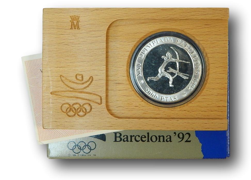 1990 - ARQUERO PREHISTORICO - 2000 PESETAS PLATA - OLIMPIADAS BARCELONA - 1ª SERIE