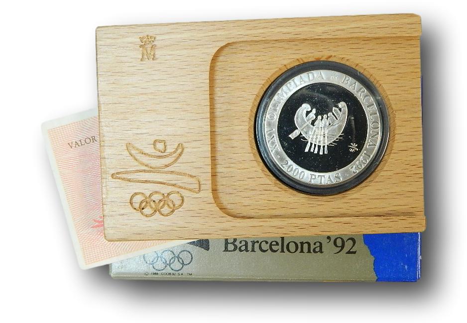 1990 - BARCA DE TAMUSIENS - 2000 PESETAS PLATA - OLIMPIADAS BARCELONA - 2ª SERIE