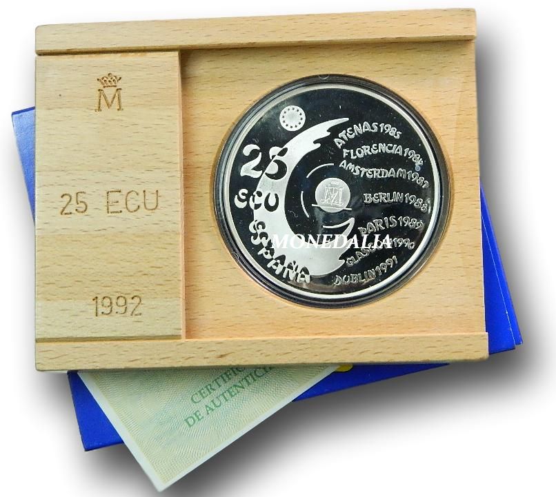 1992 - ESPAÑA - 25 ECU - MADRID CAPITAL EUROPEA DE LA CULTURA - CINCUENTIN - PLATA