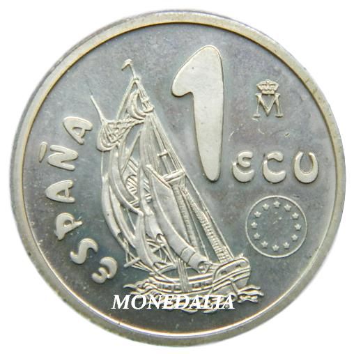 1995 - ESPAÑA - 1 ECU - PLATA - LA MARINA ESPAÑOLA
