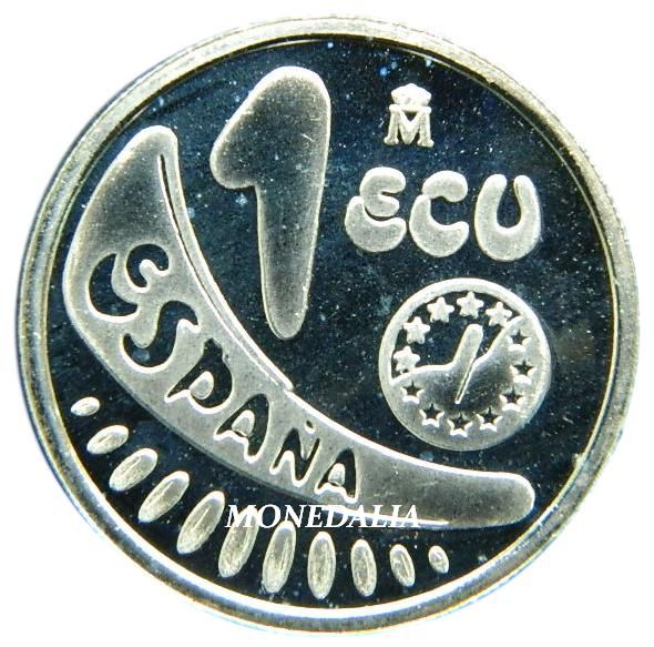 1989 - ESPAÑA - 1 ECU - EUROPA - PLATA - SILVER