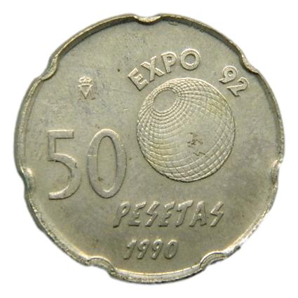 1990 - ESPAÑA - 50 PESETAS - EXPO 92 - PANTOGRAFO - EBC+