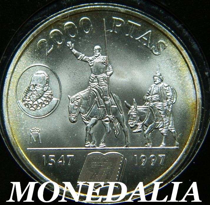 1997 - ESPAÑA - 2000 PESETAS - QUIJOTE - BLISTER - PATINA