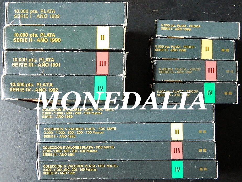 1989 - 1992 - COLECCION COMPLETA DEL QUINTO CENTENARIO - 28 MONEDAS DE PLATA 