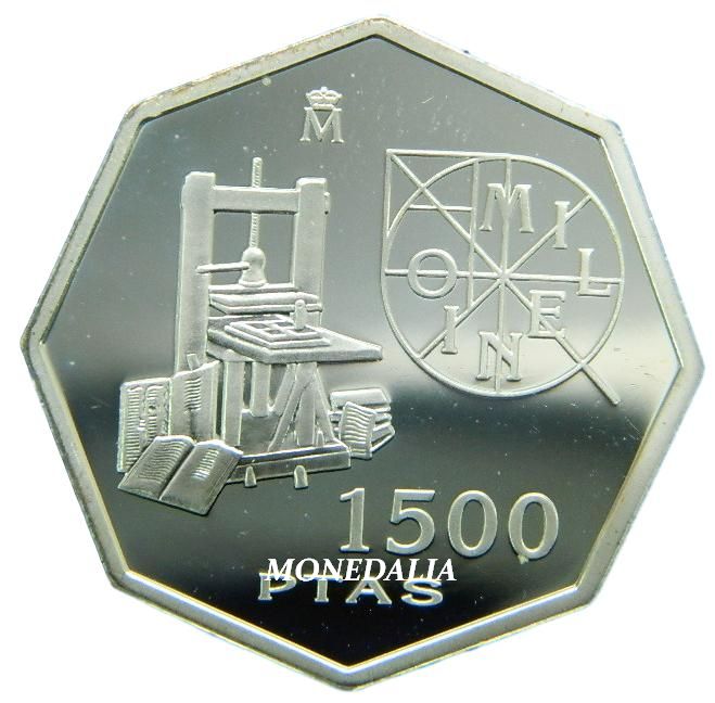 2000 - ESPAÑA - 1500 PESETAS - MILENIO - IMPRENTA - PLATA