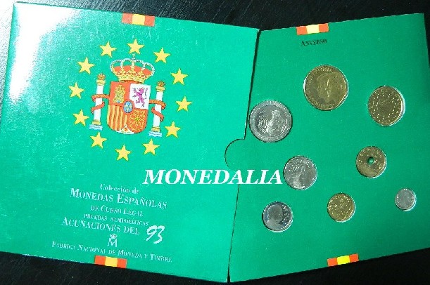 1993 - CARTERA OFICIAL PESETAS ESPAÑA FNMT