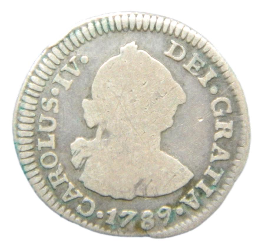 1789 DA - CARLOS IV - 1/2 REAL - SANTIAGO - S8