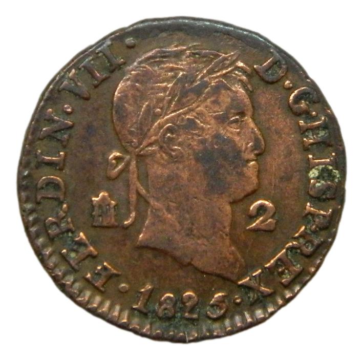 1825 - FERNANDO VII - 2 MARAVEDIS - SEGOVIA