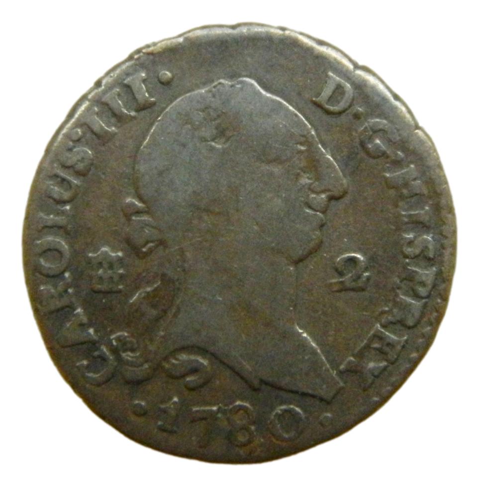 1780 - CARLOS III - 2 MARAVEDIS - SEGOVIA - S8