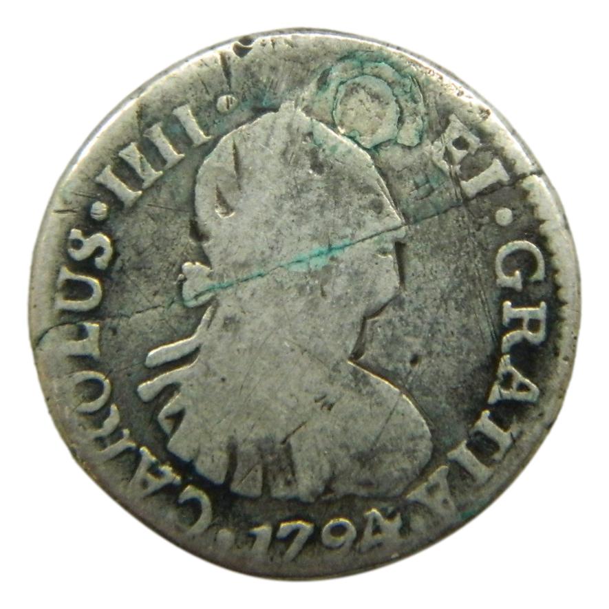 1794 DA - CARLOS IV - 1/2 REAL - SANTIAGO