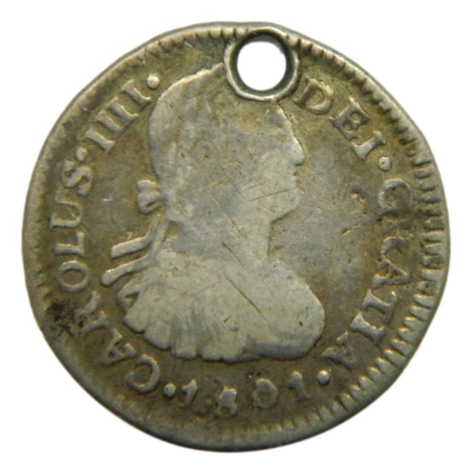 1801 M - CARLOS IV - 1/2 REAL - GUATEMALA