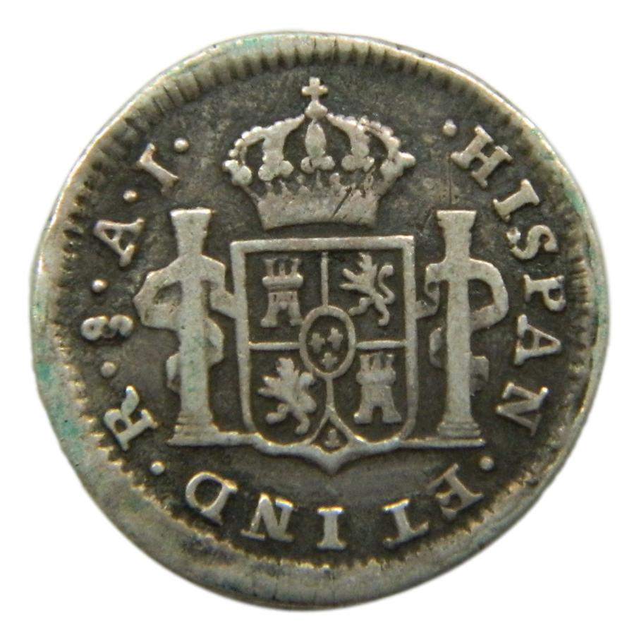 1801 AI - CARLOS IV - 1/2 REAL - SANTIAGO