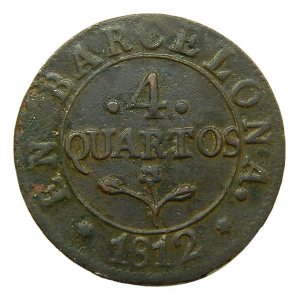 1812 - JOSE NAPOLEON - 4 QUARTOS - BARCELONA