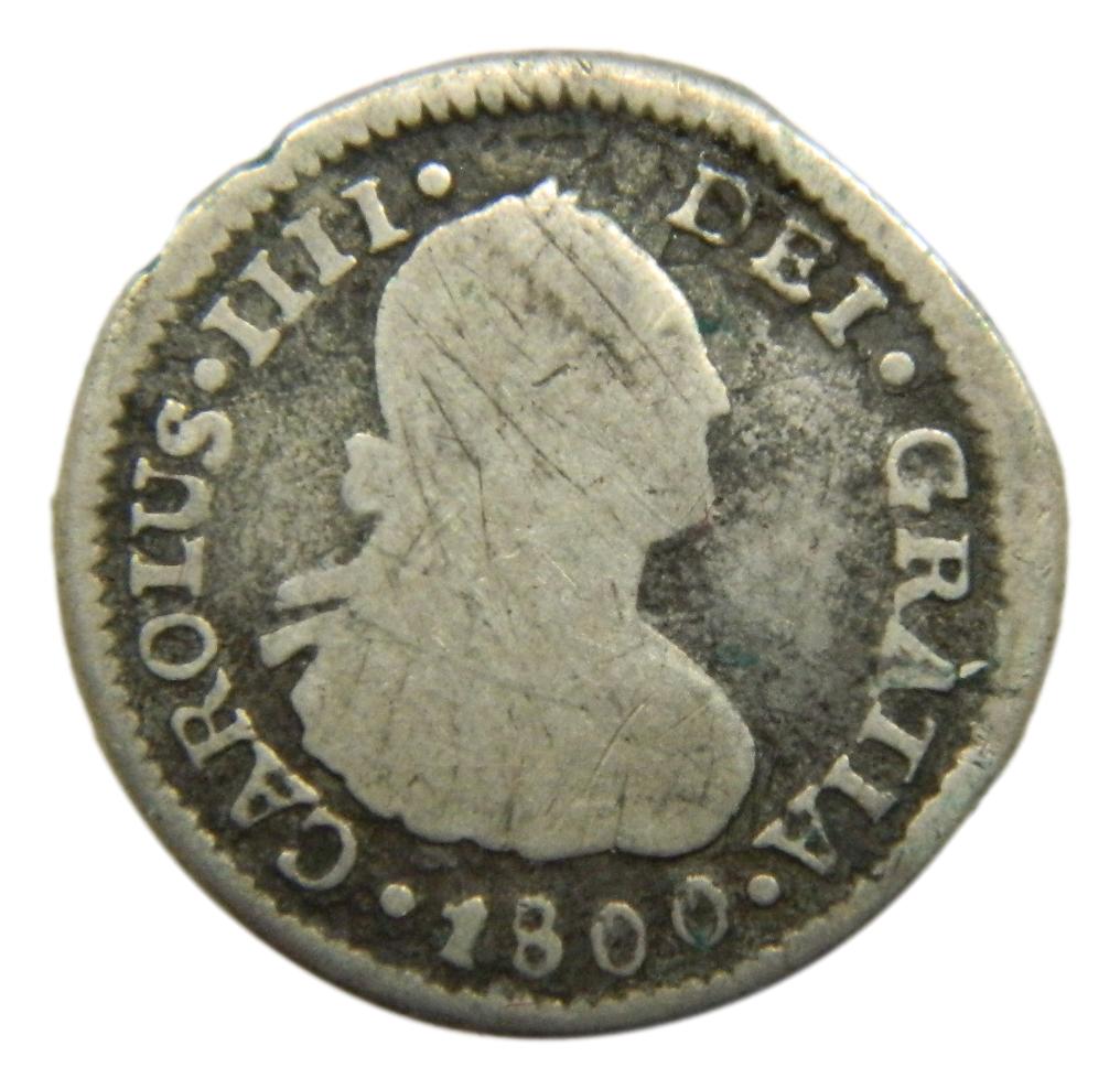 1800 AI - CARLOS IV - 1/2 REAL - SANTIAGO