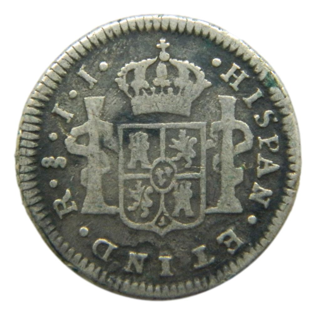 1802 JJ - CARLOS IV - 1/2 REAL - SANTIAGO