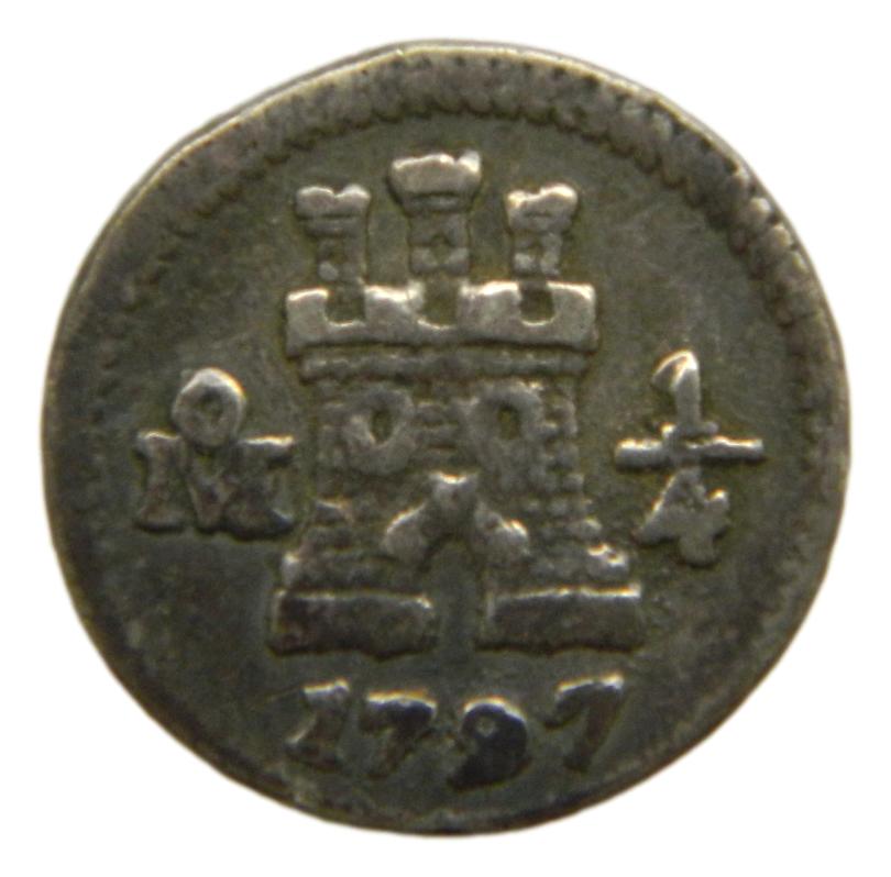 1797/87 - CARLOS IV - 1/4 REAL - MEXICO - S8