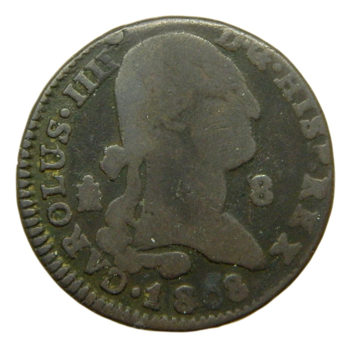 1808 - CARLOS IV - 8 MARAVEDIS - SEGOVIA