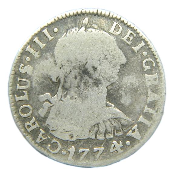 1774 - CARLOS III - 2 REALES - POTOSI - PLATA