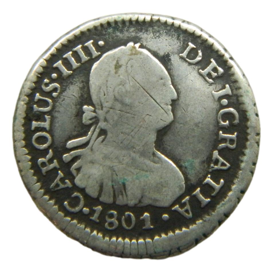 1801 AI - CARLOS IV - 1/2 REAL - SANTIAGO