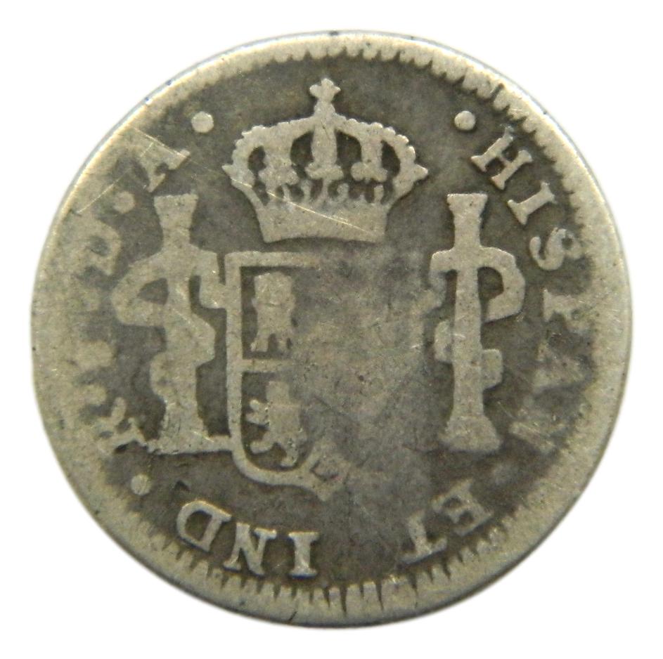 1775 DA - CARLOS III - 1/2 REAL - SANTIAGO