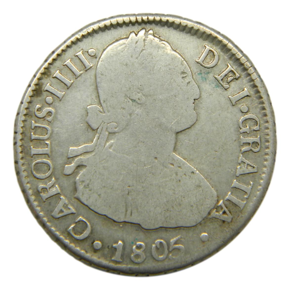 1805 FJ - CARLOS IV - 2 REALES - SANTIAGO