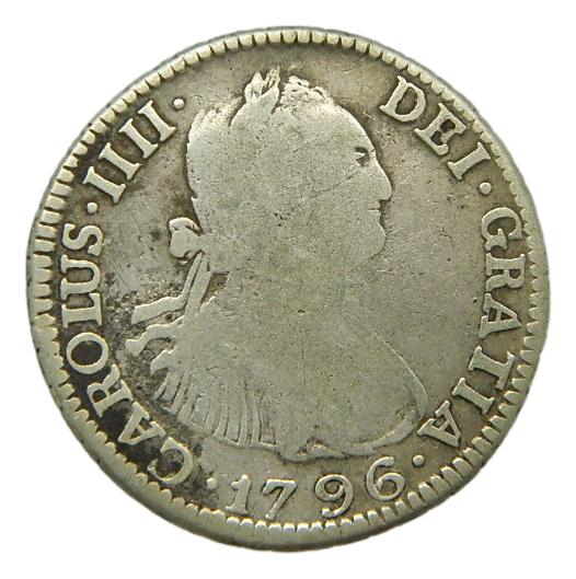 1796 PP - CARLOS IV - 2 REALES - POTOSI