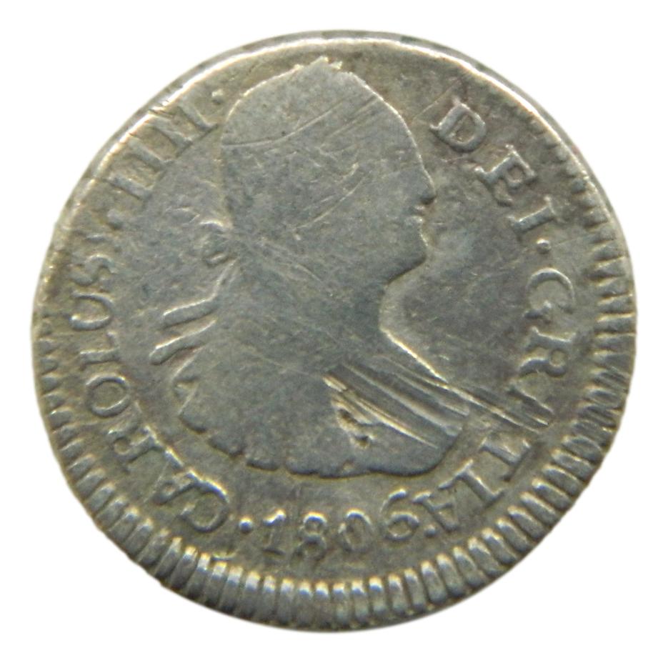 1806 M - CARLOS IV - 1/2 REAL - GUATEMALA