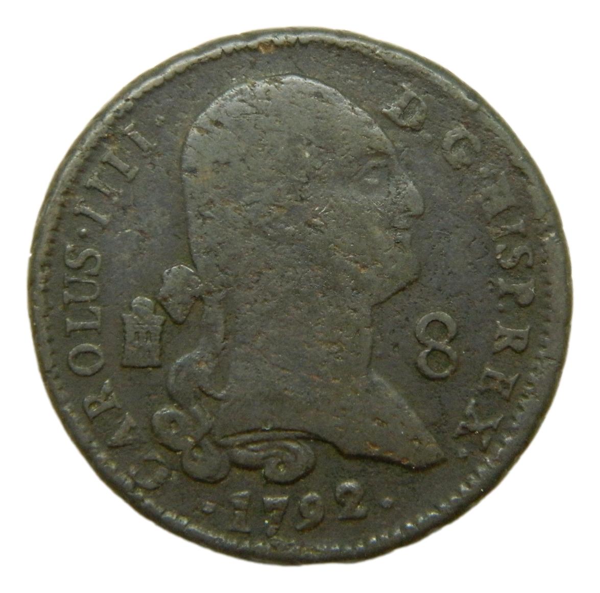 1792 - CARLOS IV - 8 MARAVEDIS - SEGOVIA