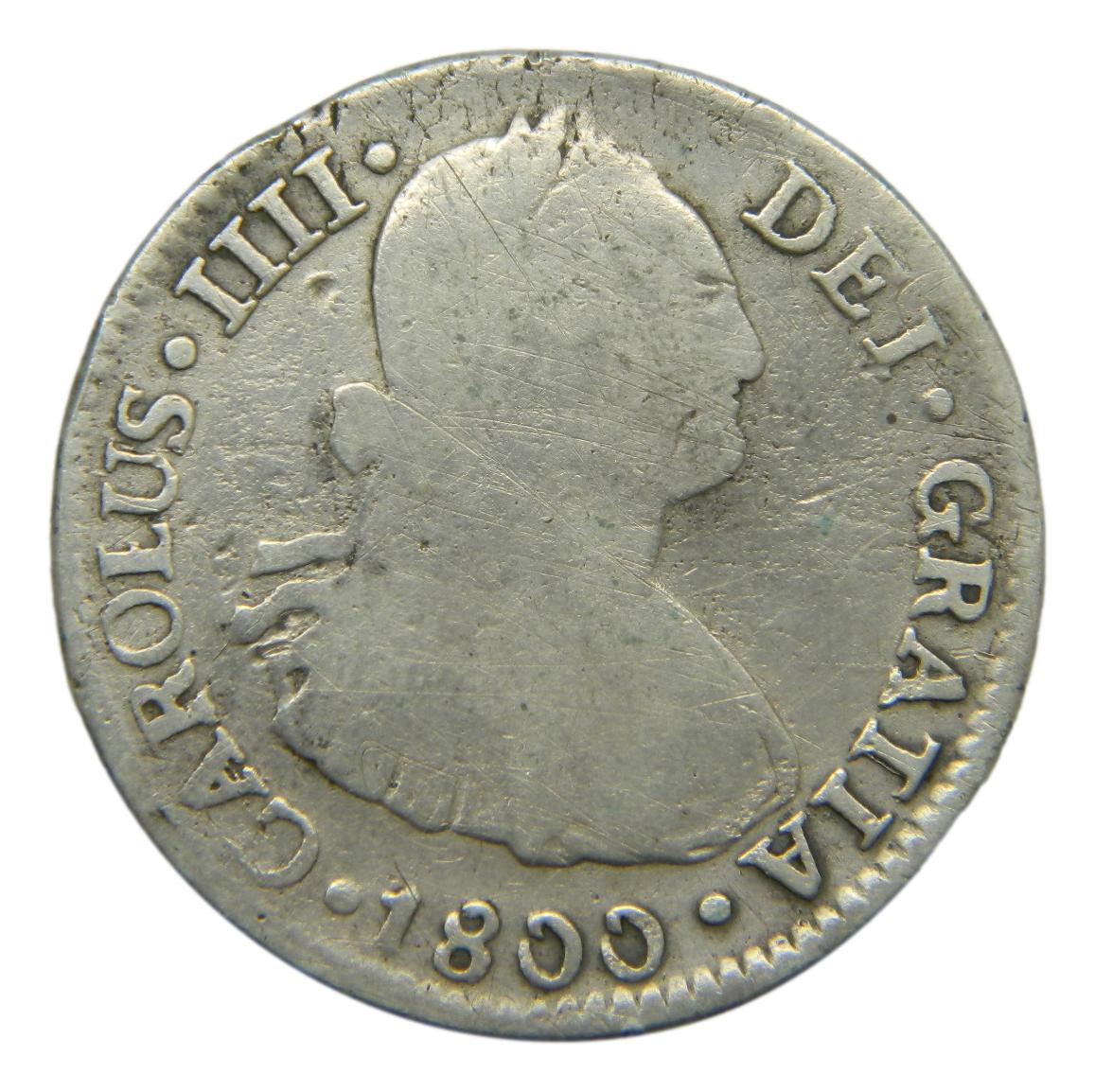 1800 IJ - CARLOS IV - 2 REALES - LIMA - PLATA