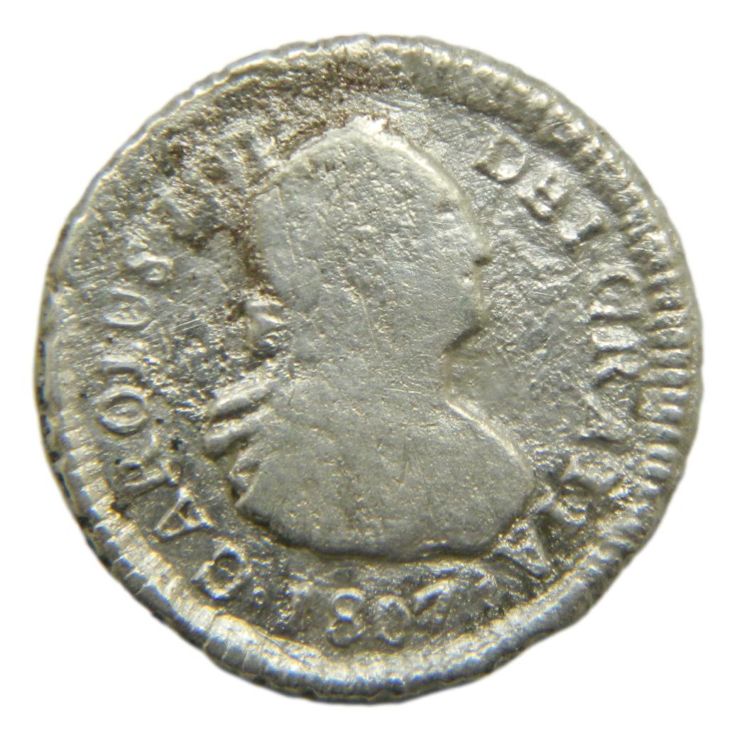 1807 FJ - CARLOS IV - 1/2 REAL - SANTIAGO
