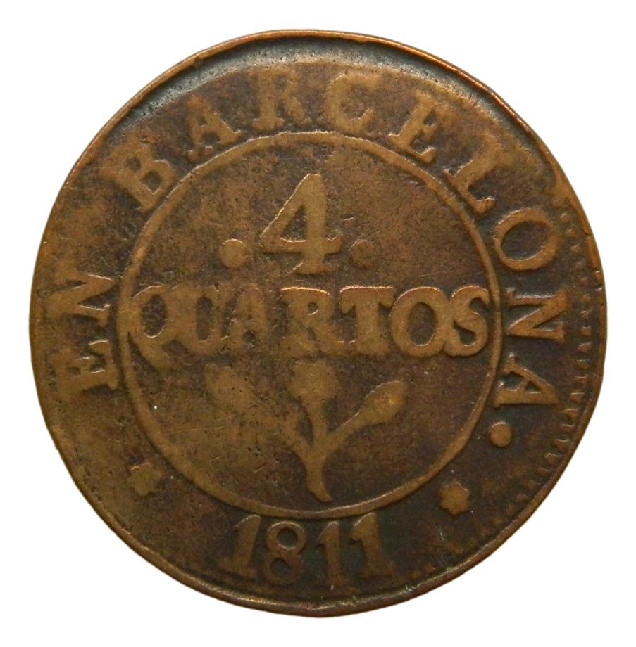 1811 - JOSE NAPOLEON - 4 QUARTOS - BARCELONA