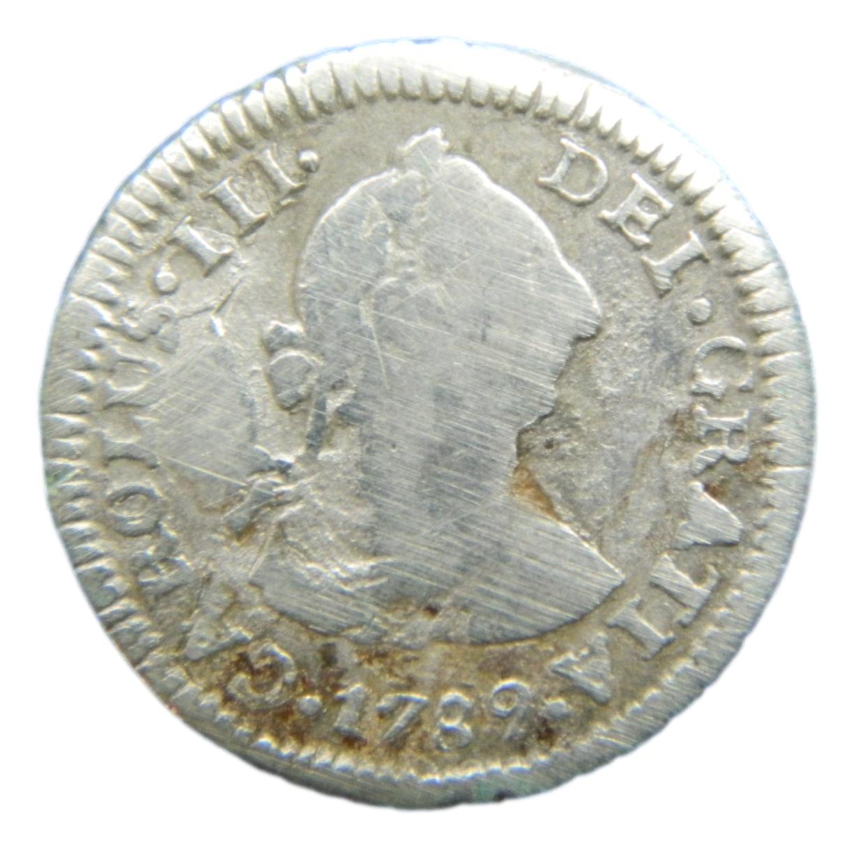 1789 DA - CARLOS III - 1/2 REAL - SANTIAGO - S8