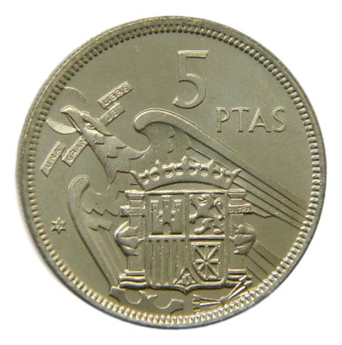 1957 *71 - FRANCO - 5 PESETAS - SC